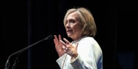 Image: Hillary Clinton speaks onstage during the 22nd Annual Global Leadership Awards