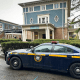 A New York State Police Department cruiser is parked in front of Cornell University's Center for Jewish Living on Oct 30, 2023.